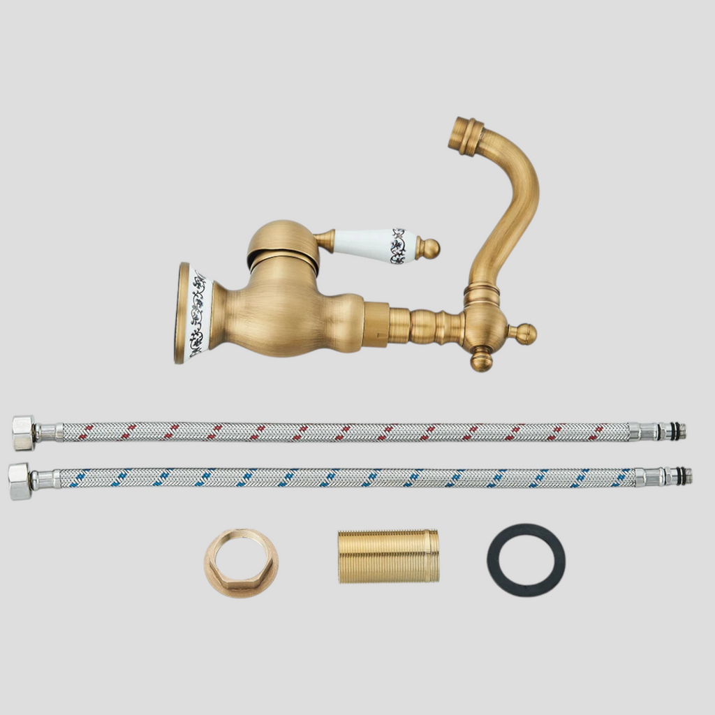 Mitigeur de Cuisine Rétro en Laiton avec Poignée Unique