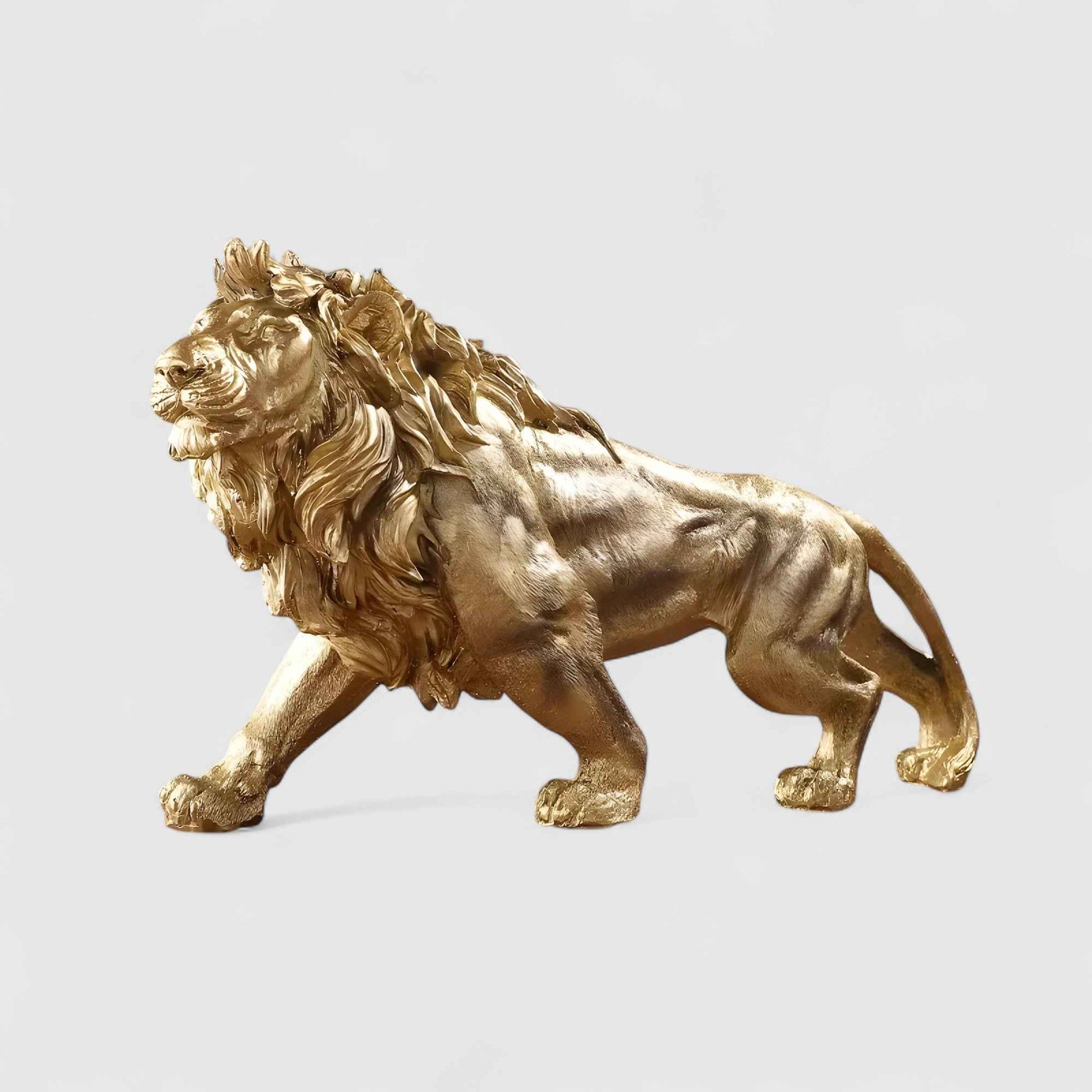 Statues et figurines : Statue Lion Résine Décoration Maison Luxe - Élégante Statue Lion Décoration Luxe dans de Marche Lino