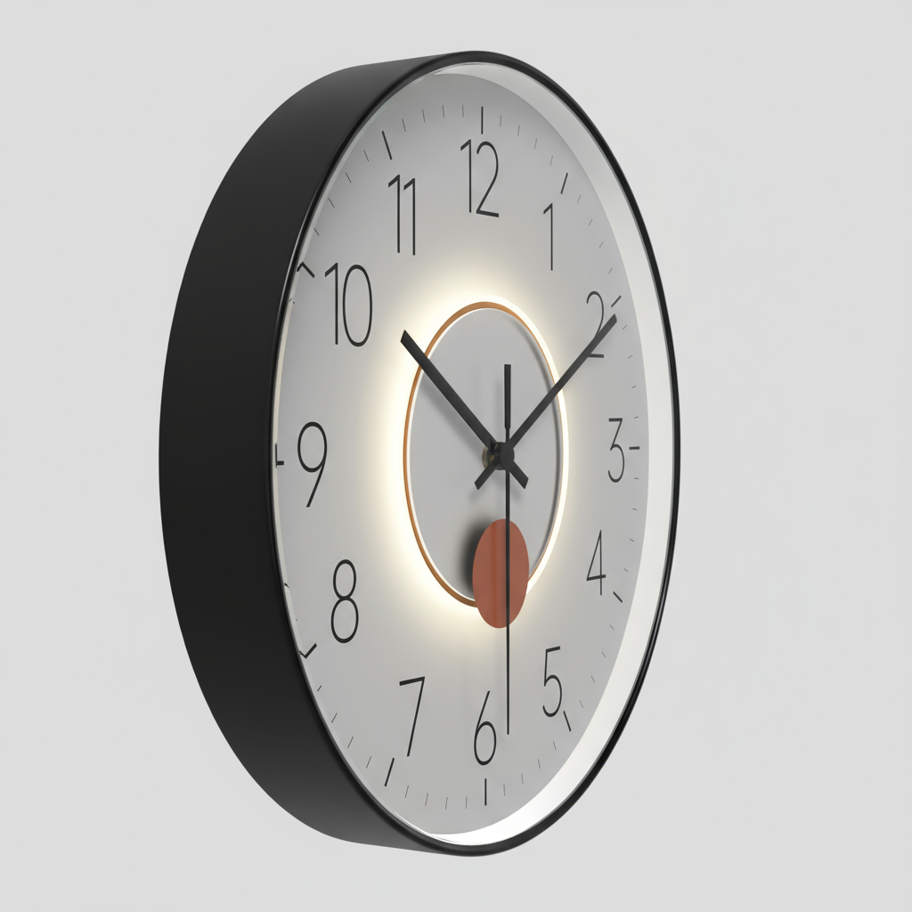Horloge Murale Ronde Silencieuse avec Balancier – Design Moderne, 30 cm