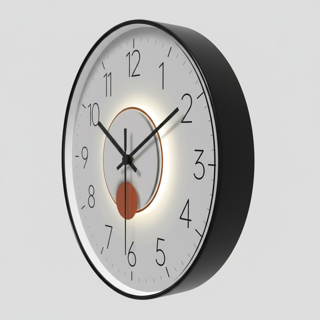 Horloge Murale Ronde Silencieuse avec Balancier – Design Moderne, 30 cm