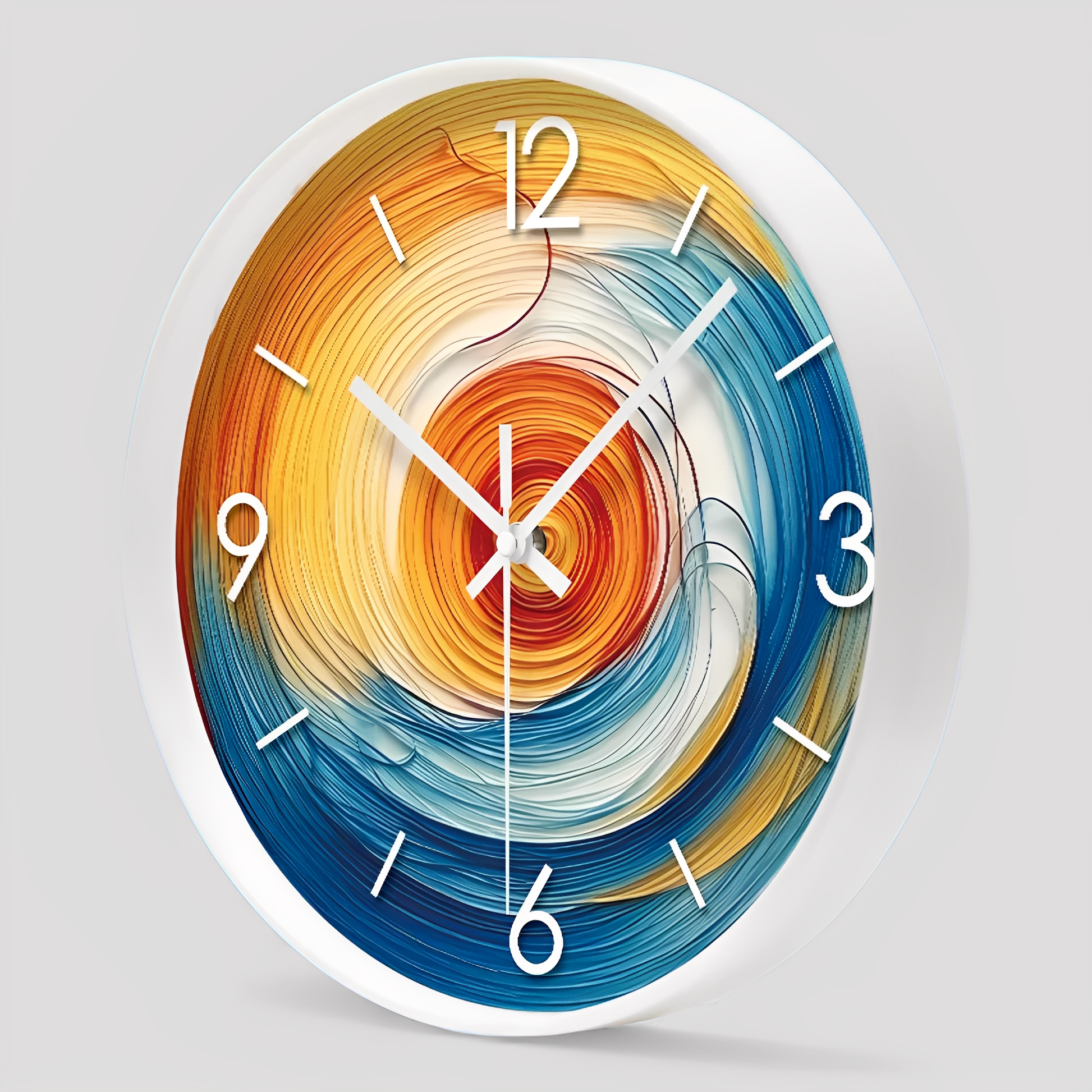 Horloge Murale Abstraite à Spirale Colorée – Design Moderne, 10/12/14 Pouces