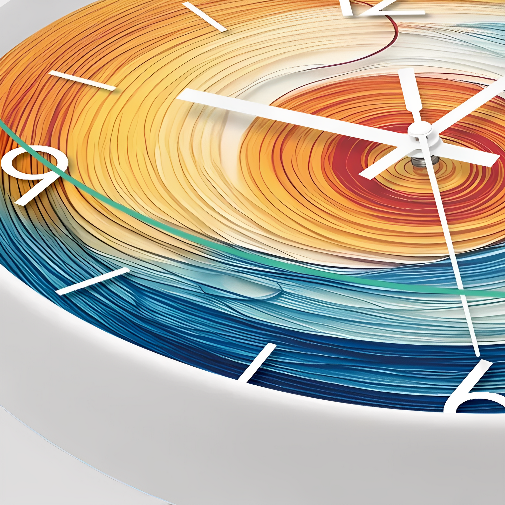 Horloge Murale Abstraite à Spirale Colorée – Design Moderne, 10/12/14 Pouces