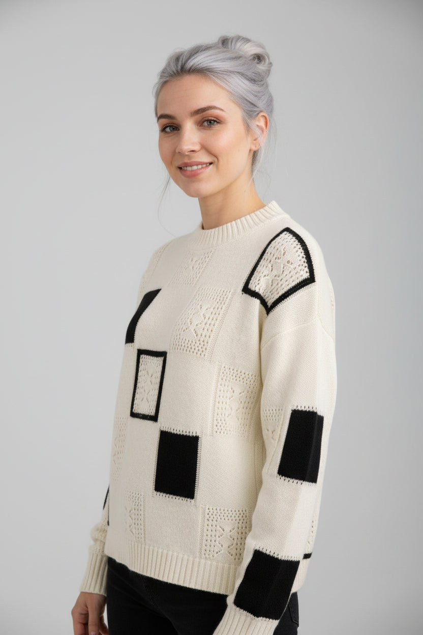 Pull Femme d'Automne Moderne Denim