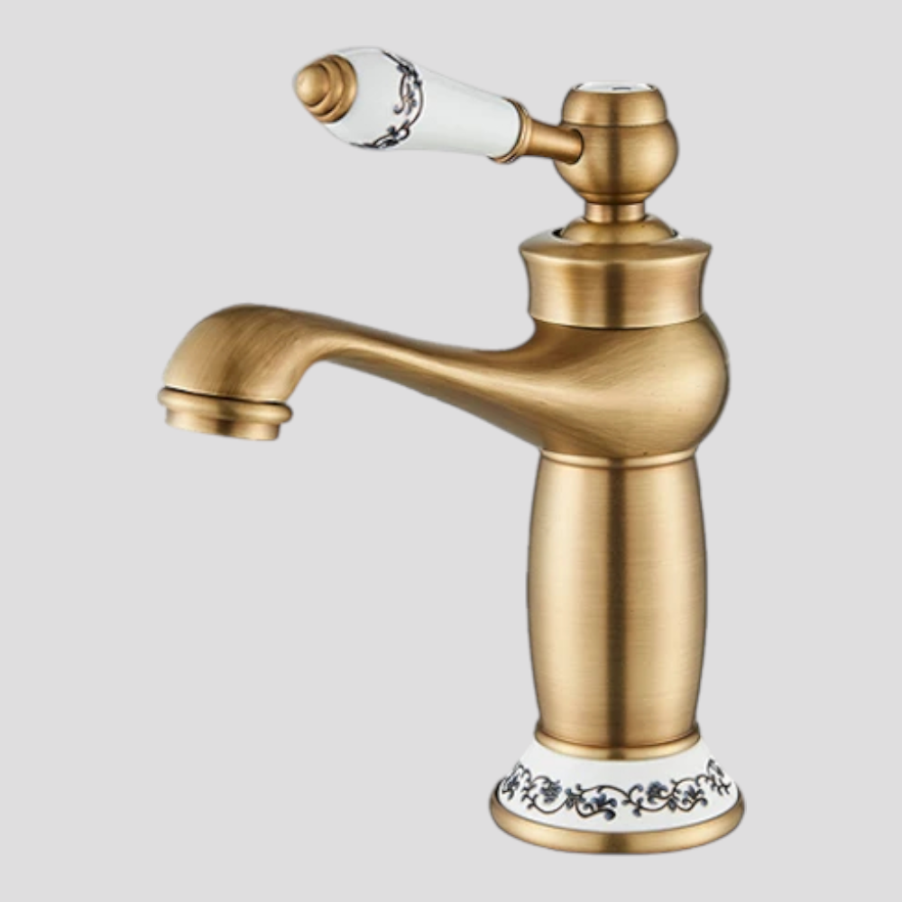 Mitigeur de Cuisine Rétro en Laiton avec Poignée Unique