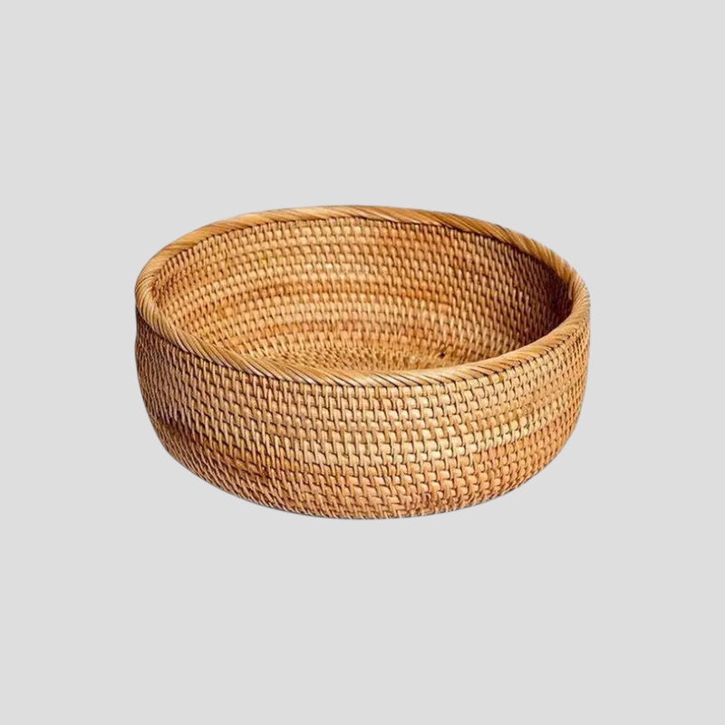 Panier de Rangement en Osier Tissé à la Main Lin