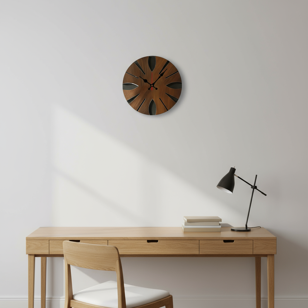 Horloge Murale Design en Bois Rond