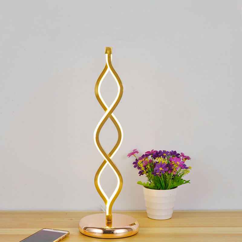 Table Lamp : VegaGlow Lampe de Table Art Déco Moderne avec Bande Dorée - Élégance et Style Moderne dans de Marche Lino