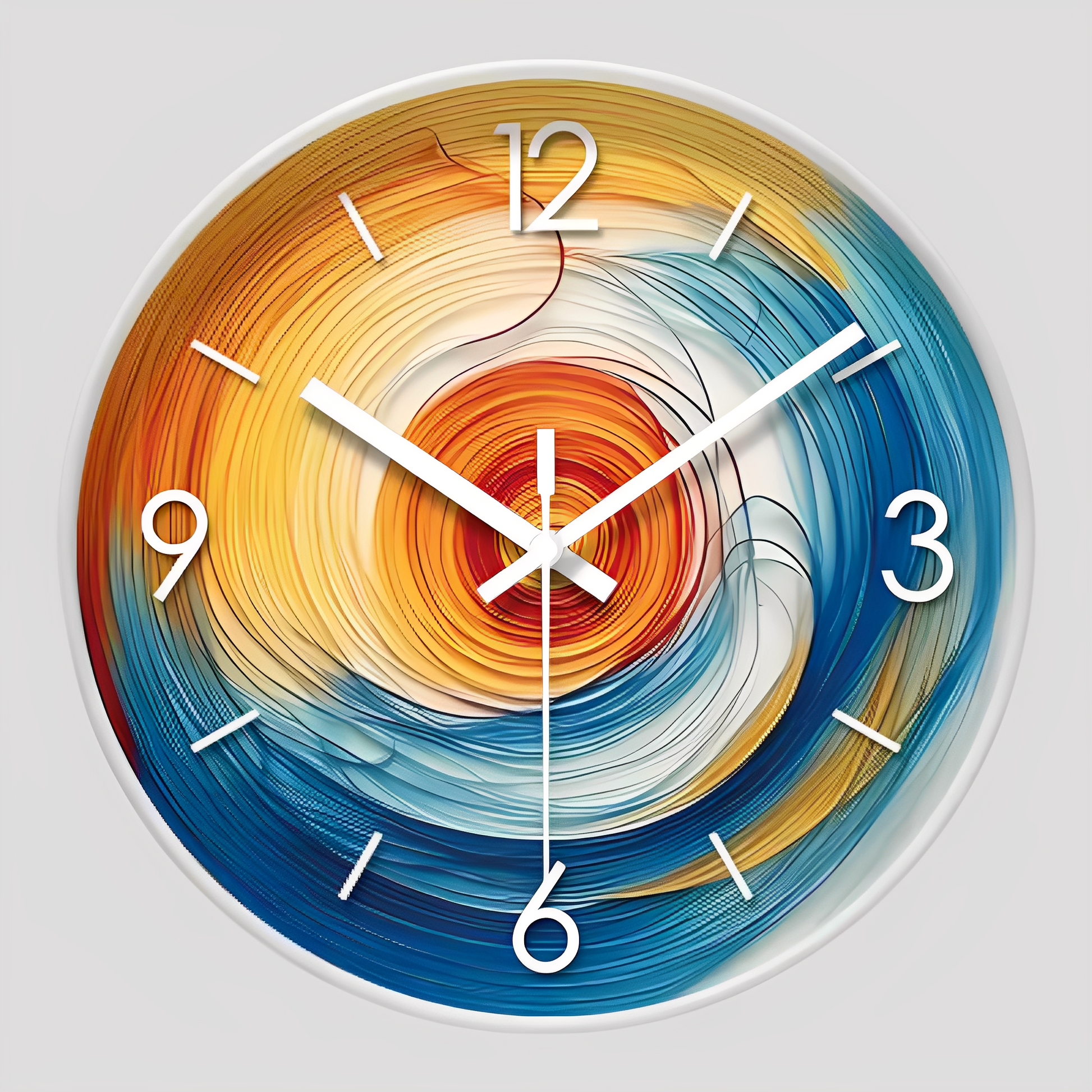 Horloge Murale Abstraite à Spirale Colorée – Design Moderne, 10/12/14 Pouces