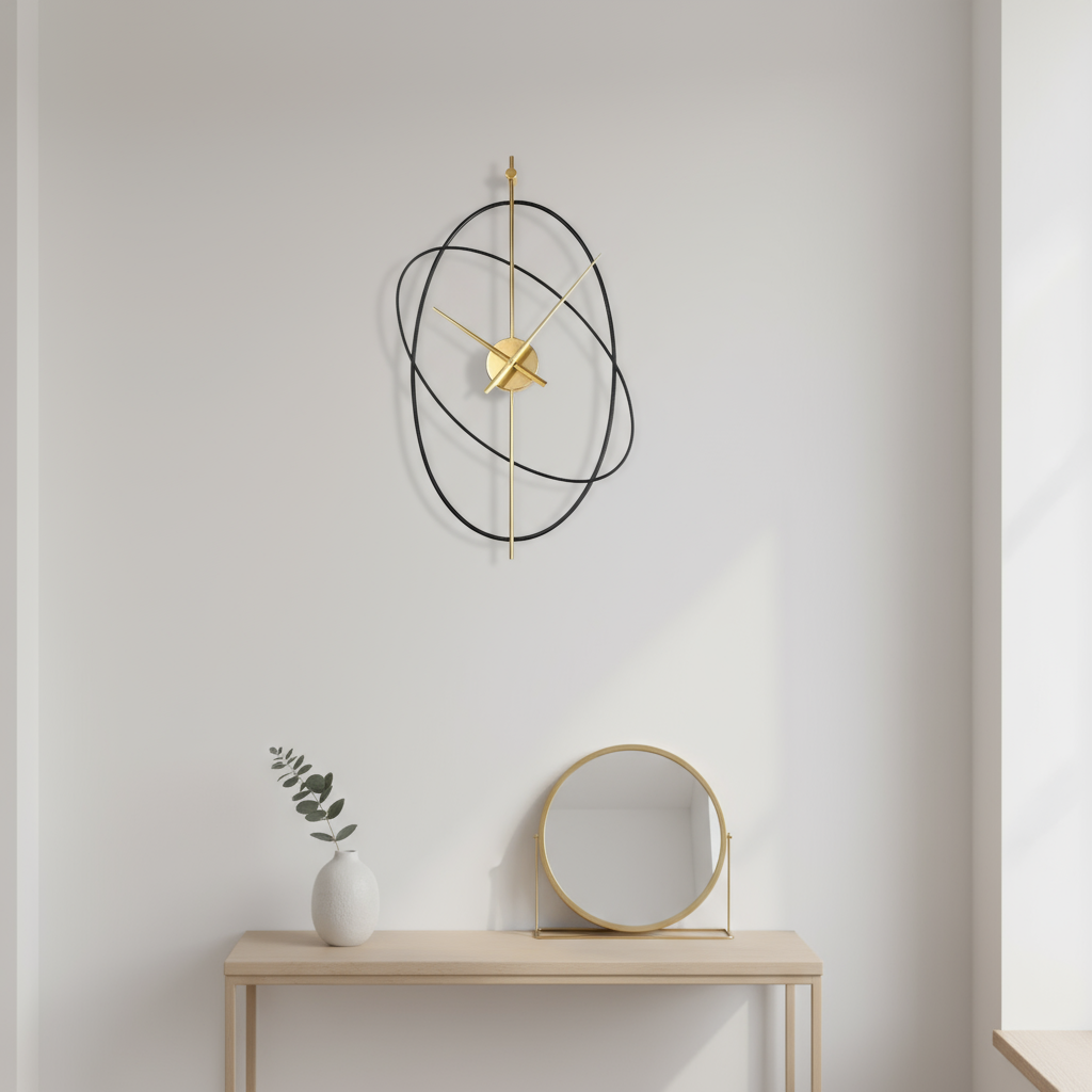 Horloge Murale Design Ovale en Métal