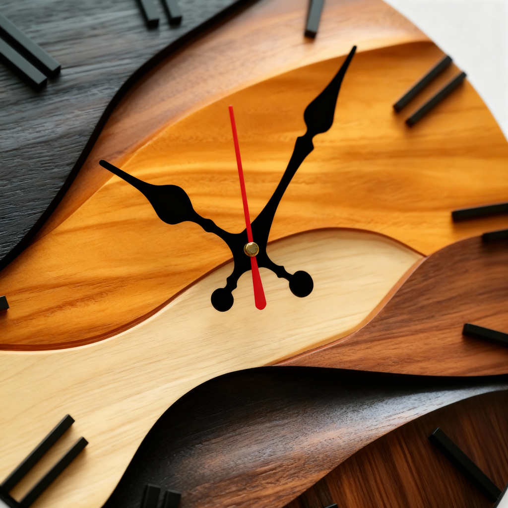 Watch Murale en Bois – Forme Ronde, Style Moderne