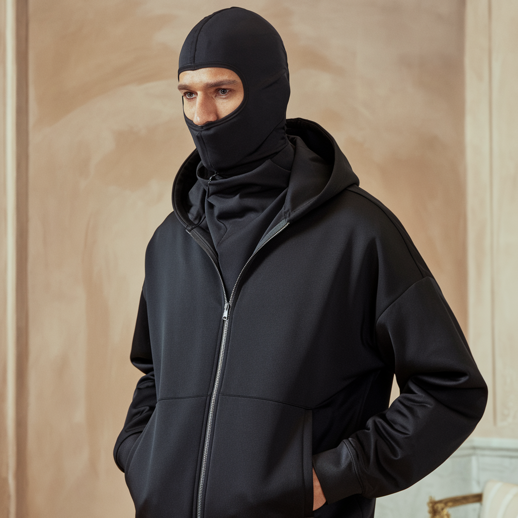 Cagoule Homme en Polaire avec Fermeture Éclair Intégrée – Couverture Maximale et Bien-être