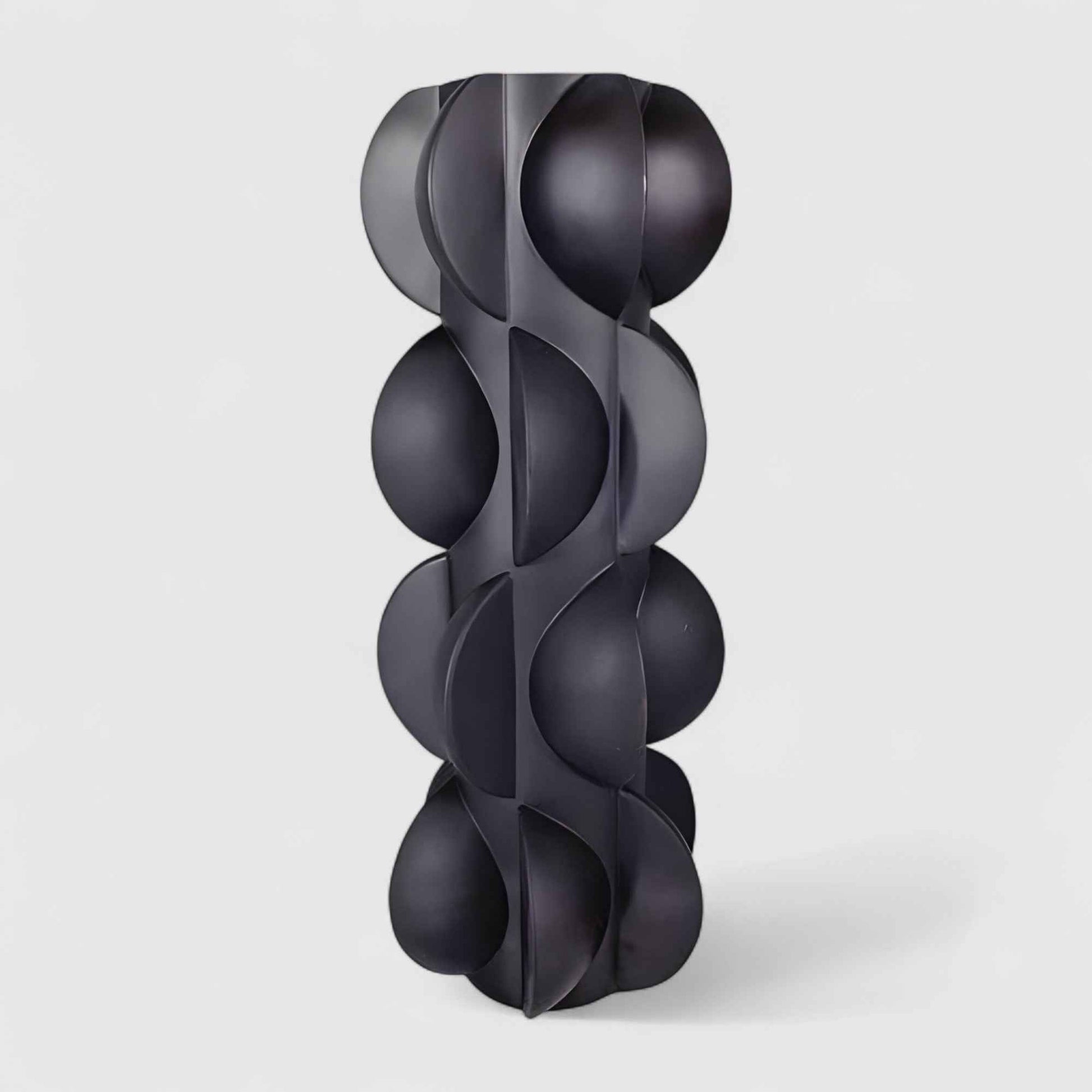 Vases : Vase Décoratif en Résine Moderne en Spirale dans Noir Grande de Marche Lino
