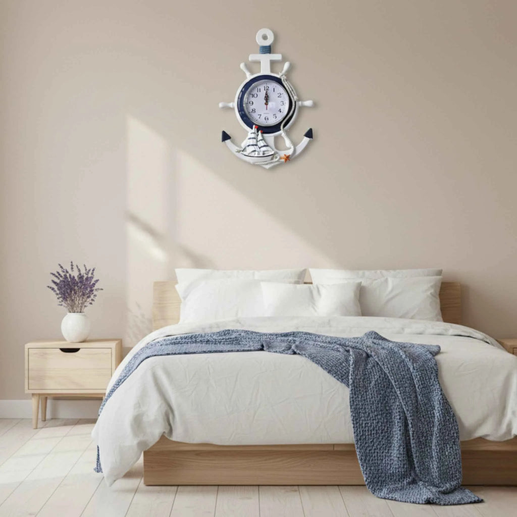 Horloge Murale Décorative en Forme d’Ancre