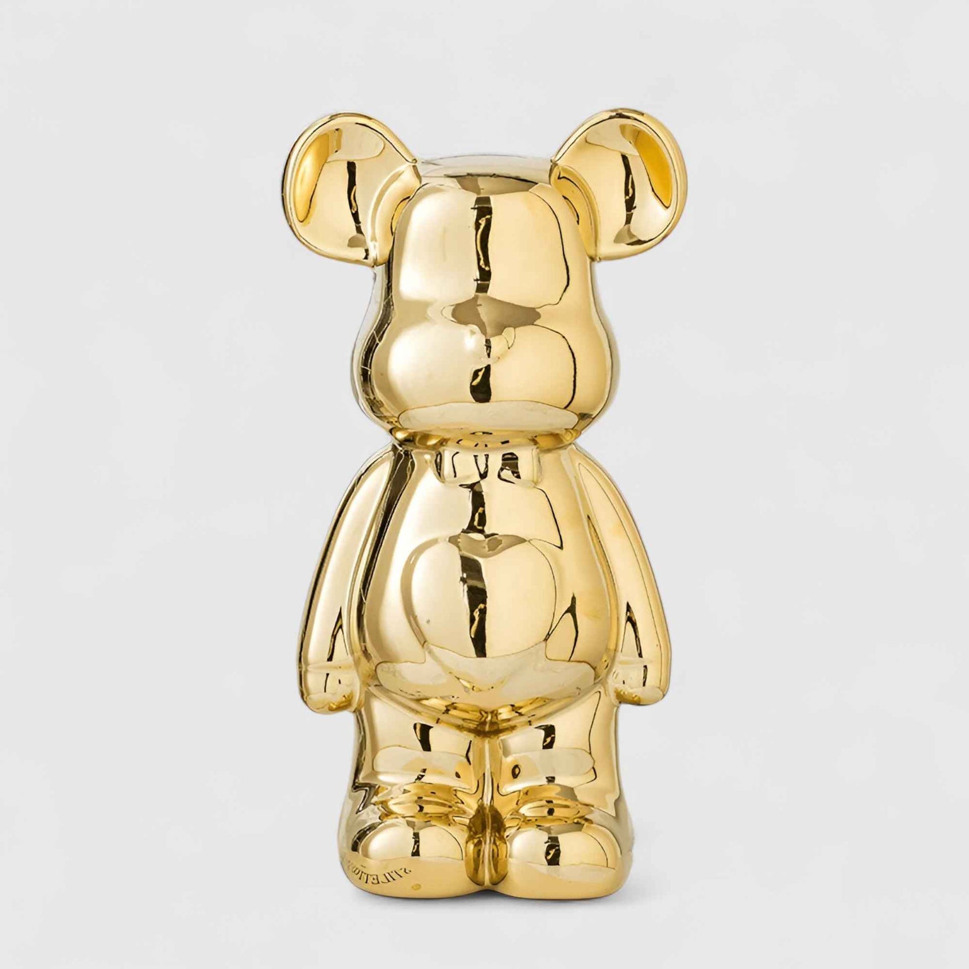 Figurines : Statuette Ours Céramique Luxe 28 cm - Décoration Élegante pour Intérieur dans Or de Marche Lino