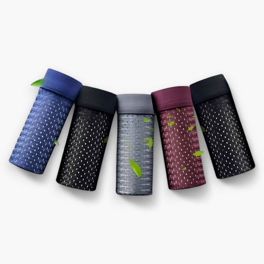 Boxer en Bambou pour Homme (lot de 10) Noir/Gris - Respirant, Confortable et Hypoallergénique