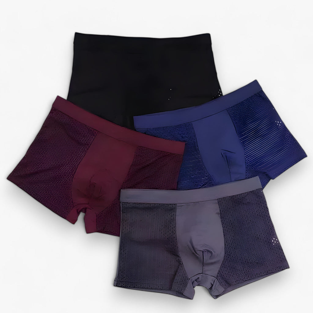 Boxer en Bambou pour Homme (lot de 10) Noir/Gris - Respirant, Confortable et Hypoallergénique
