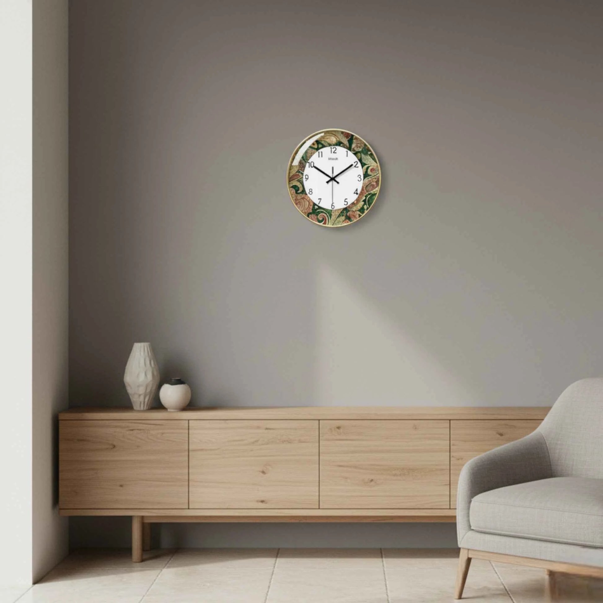 Horloge Murale Bohème – Design Minimaliste avec Bord Coloré Décoratif