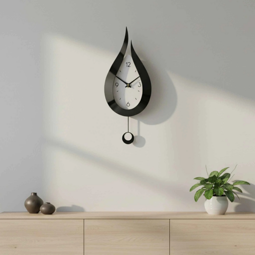 Horloge Murale Moderne – Forme Goutte d’Eau