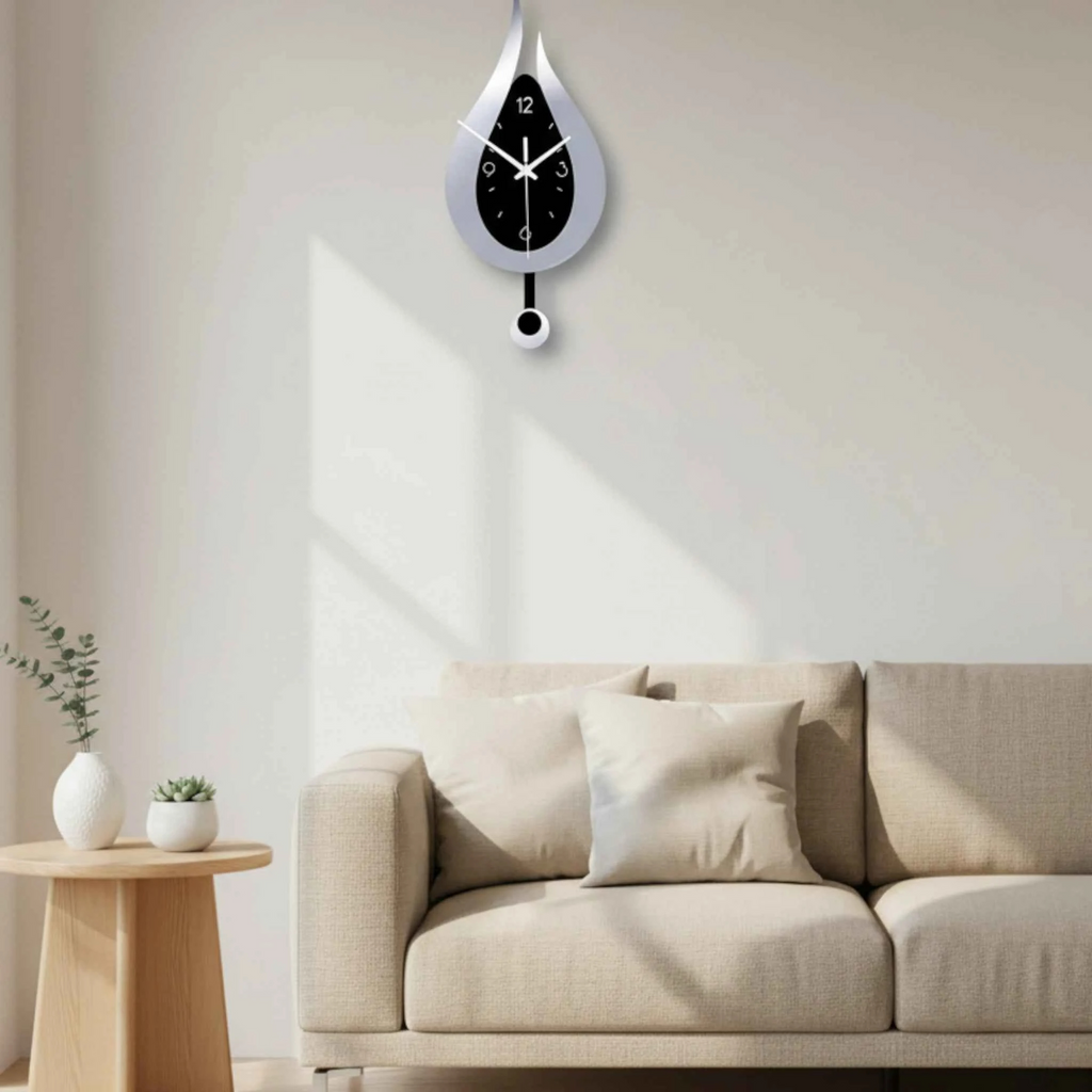 Horloge Murale Moderne – Forme Goutte d’Eau