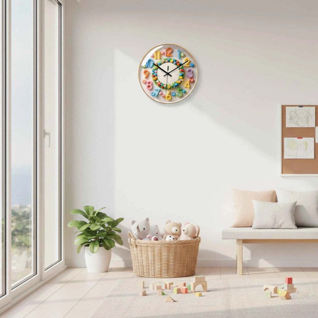 Horloge murale décorative – Style dessin animé, mouvement quartz