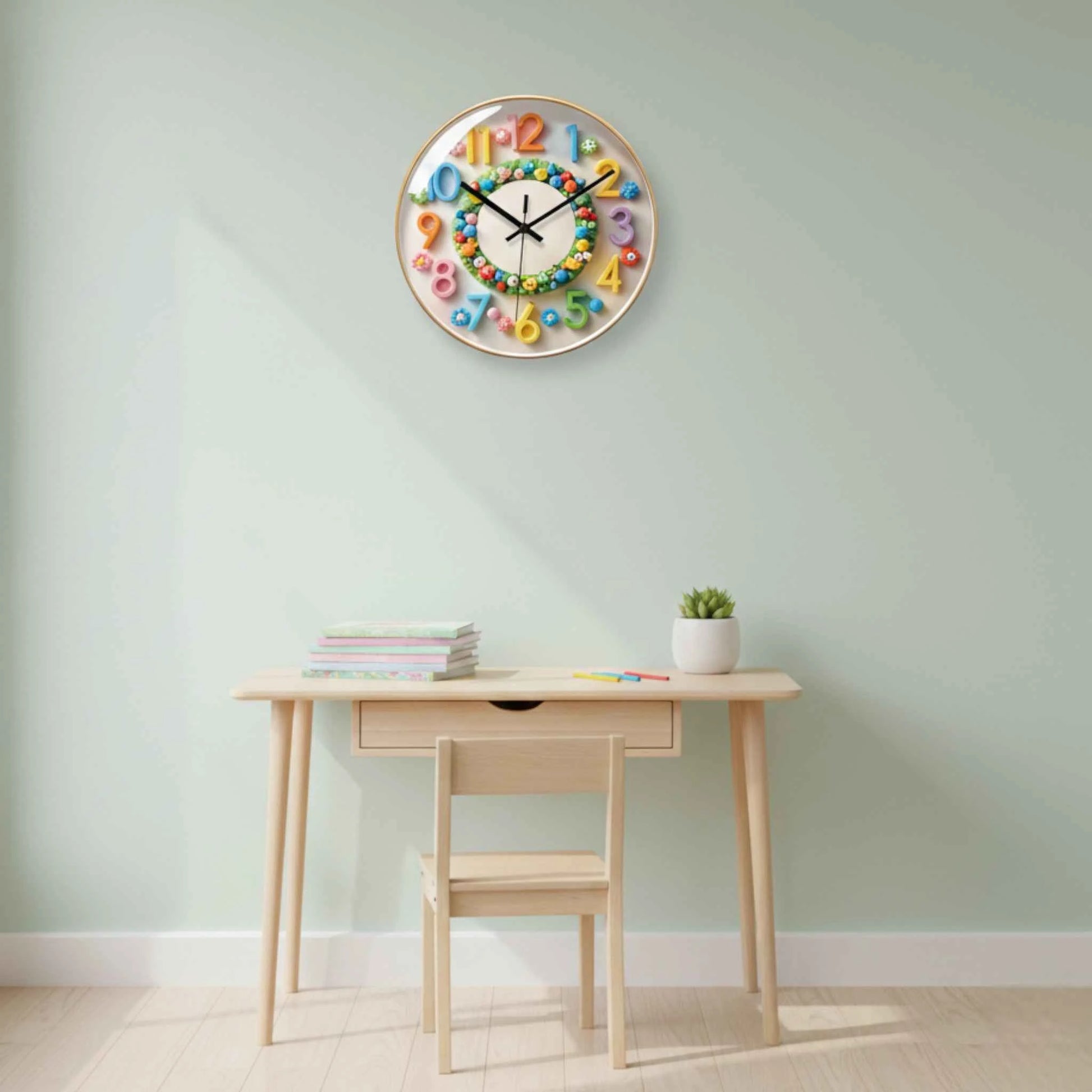 Horloge murale décorative – Style dessin animé, mouvement quartz