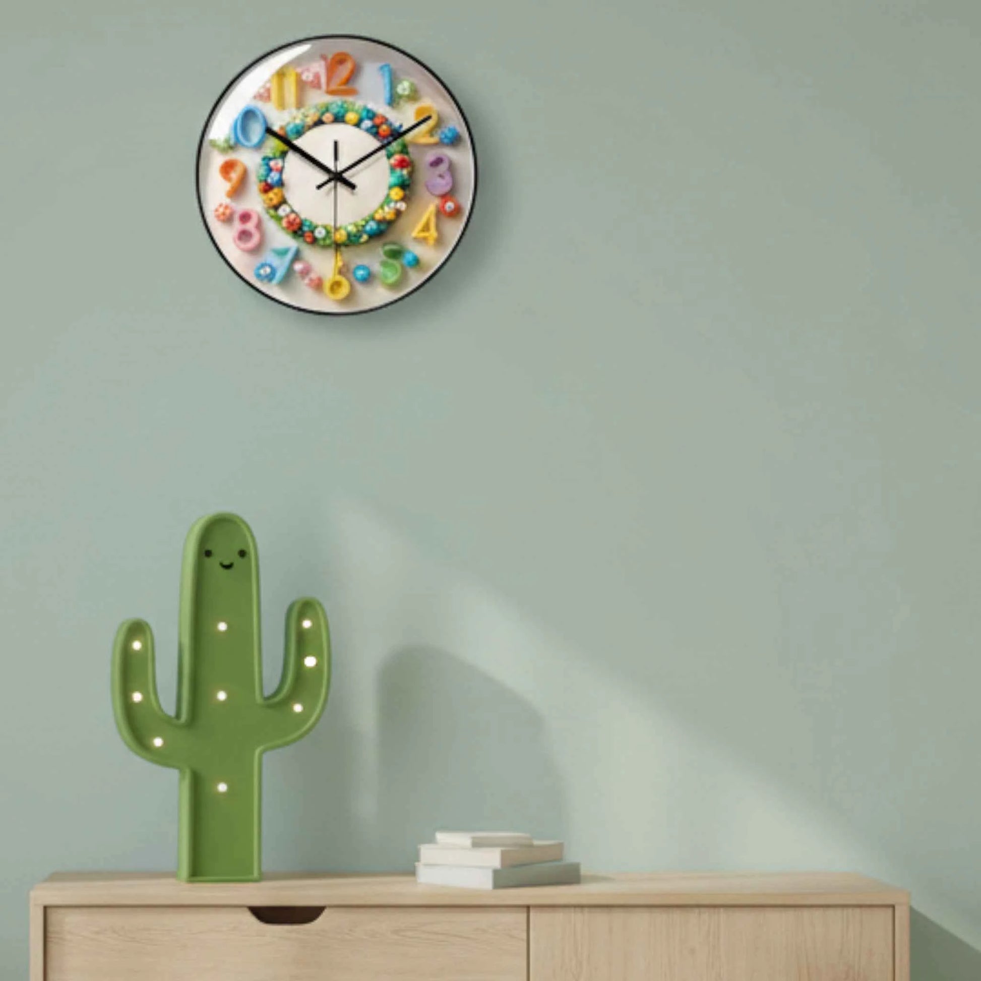 Horloge murale décorative – Style dessin animé, mouvement quartz