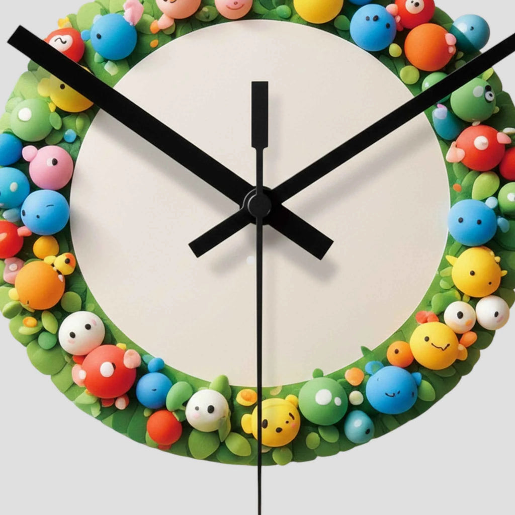 Horloge murale décorative – Style dessin animé, mouvement quartz