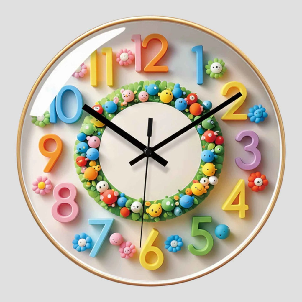 Horloge murale décorative – Style dessin animé, mouvement quartz