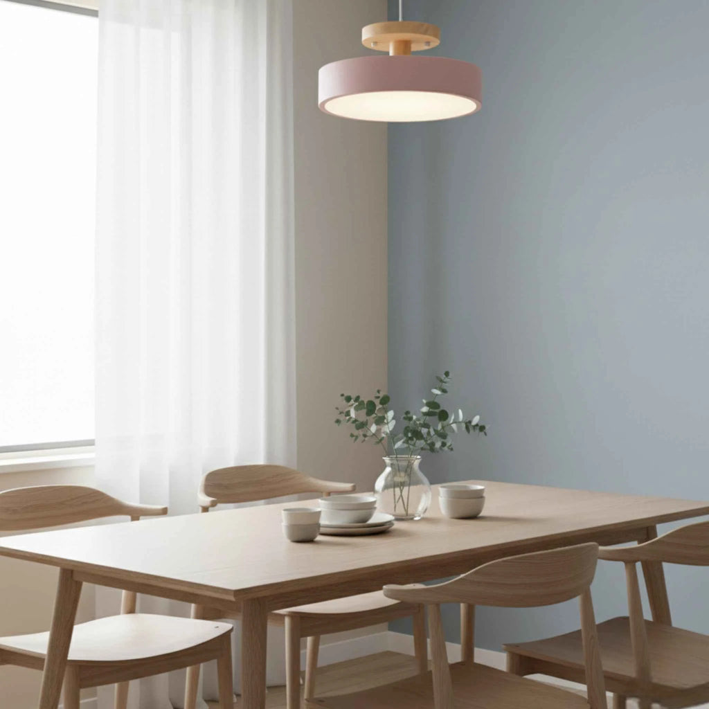 Plafonnier en Bois Rond – LED Intégrée