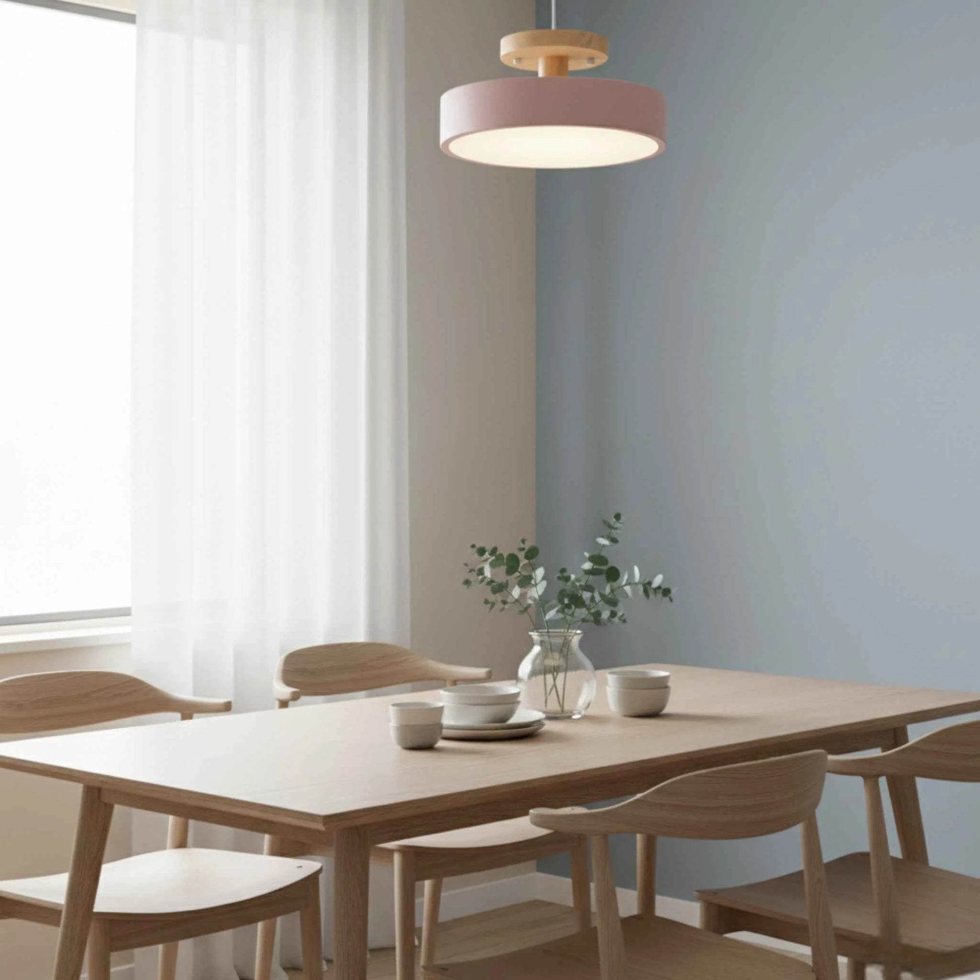 Plafonnier en Bois Rond – LED Intégrée