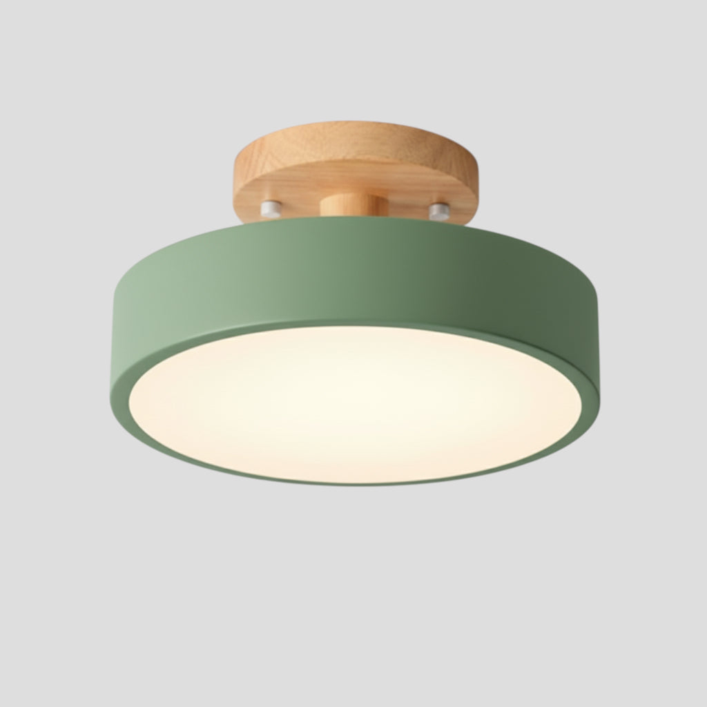 Plafonnier en Bois Rond – LED Intégrée