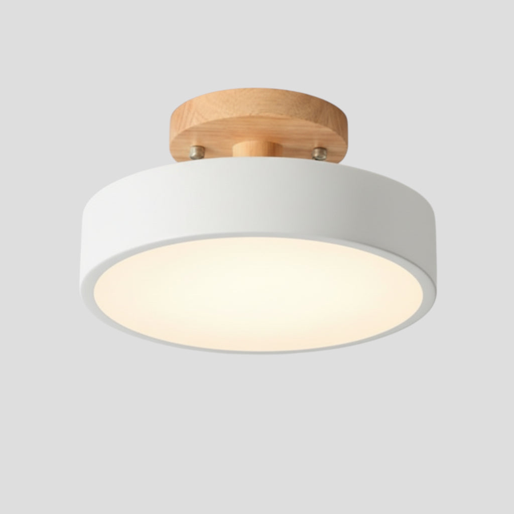 Plafonnier en Bois Rond – LED Intégrée