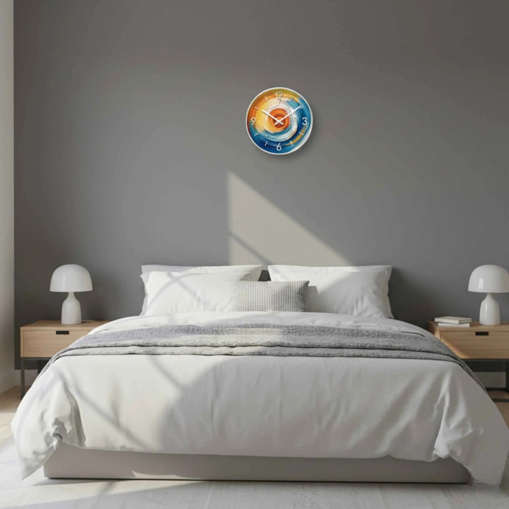 Horloge Murale Abstraite à Spirale Colorée – Design Moderne, 10/12/14 Pouces