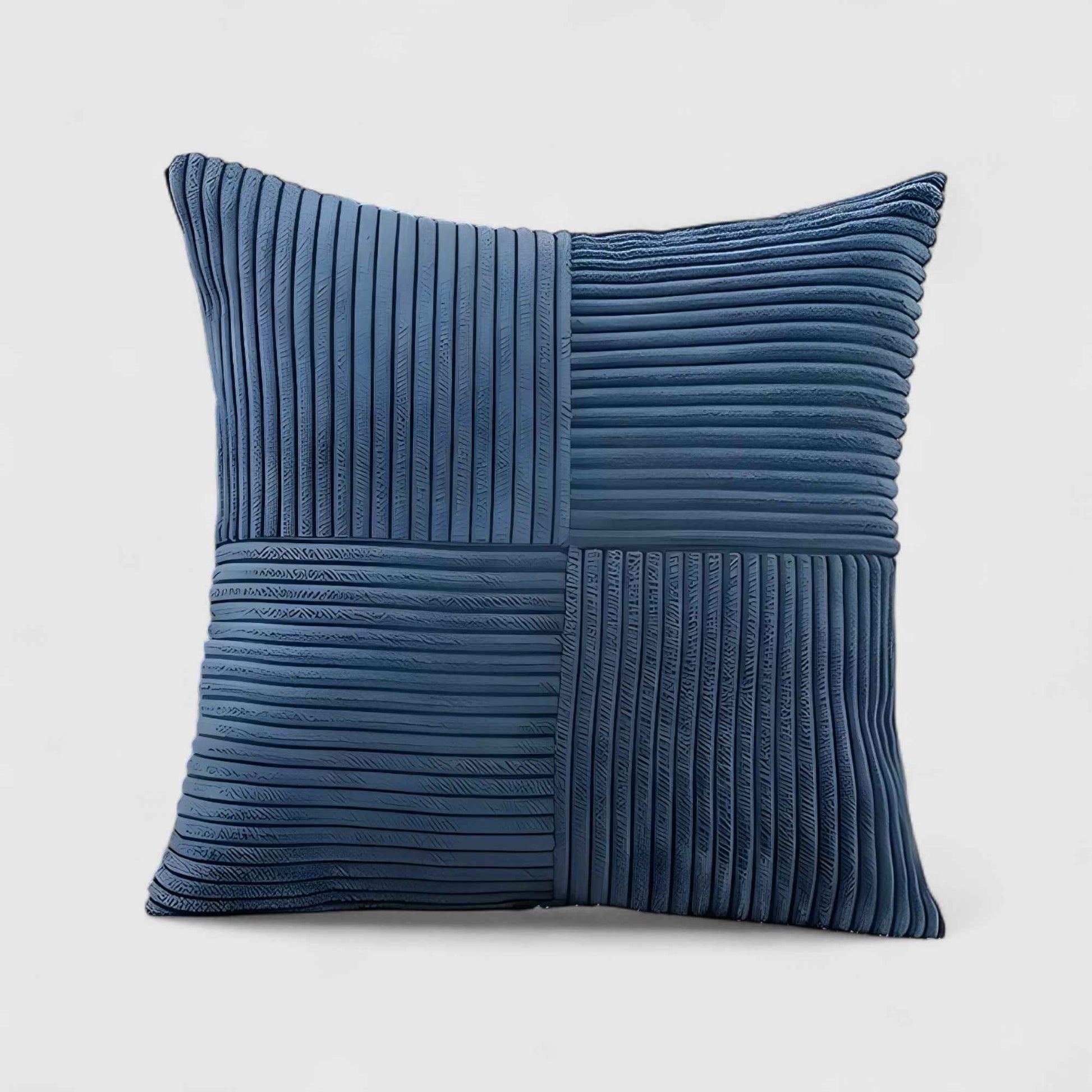 Housses de coussin : Housse de Coussin Velours Côtelé dans Bleu vache 45cm x 45cm de Marche Lino