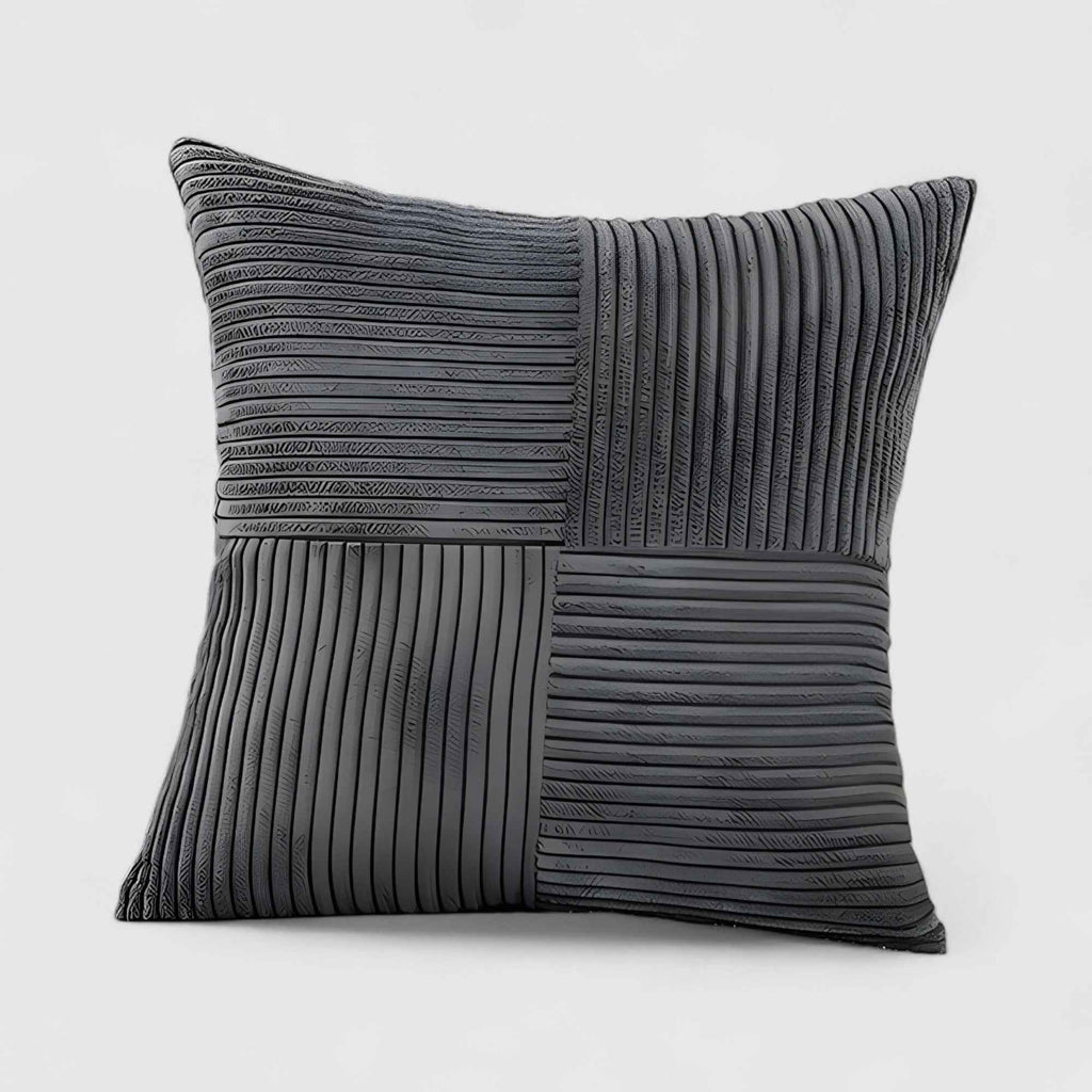 Housses de coussin : Housse de Coussin Velours Côtelé dans Gris foncé 45cm x 45cm de Marche Lino
