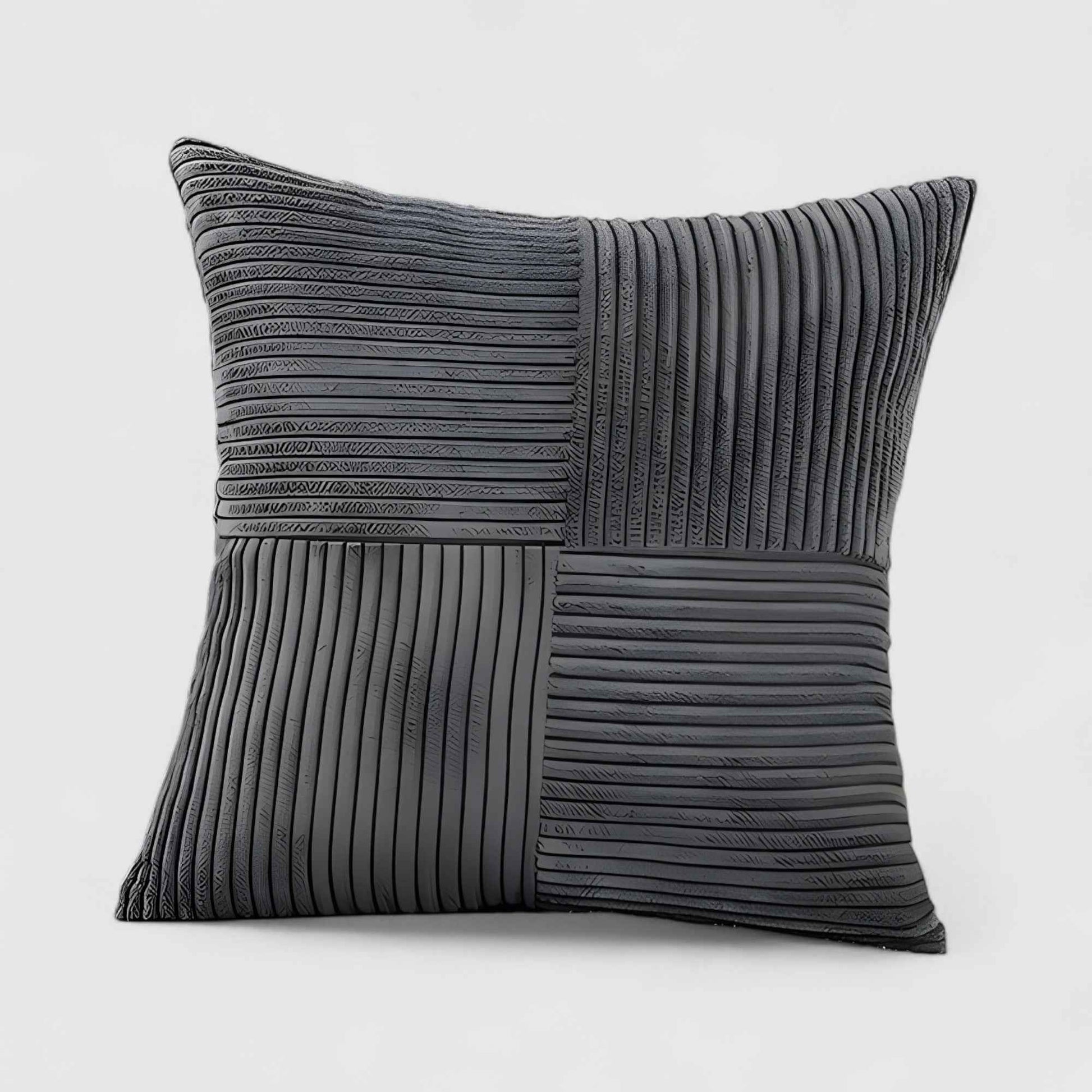 Housses de coussin : Housse de Coussin Velours Côtelé dans Gris foncé 45cm x 45cm de Marche Lino