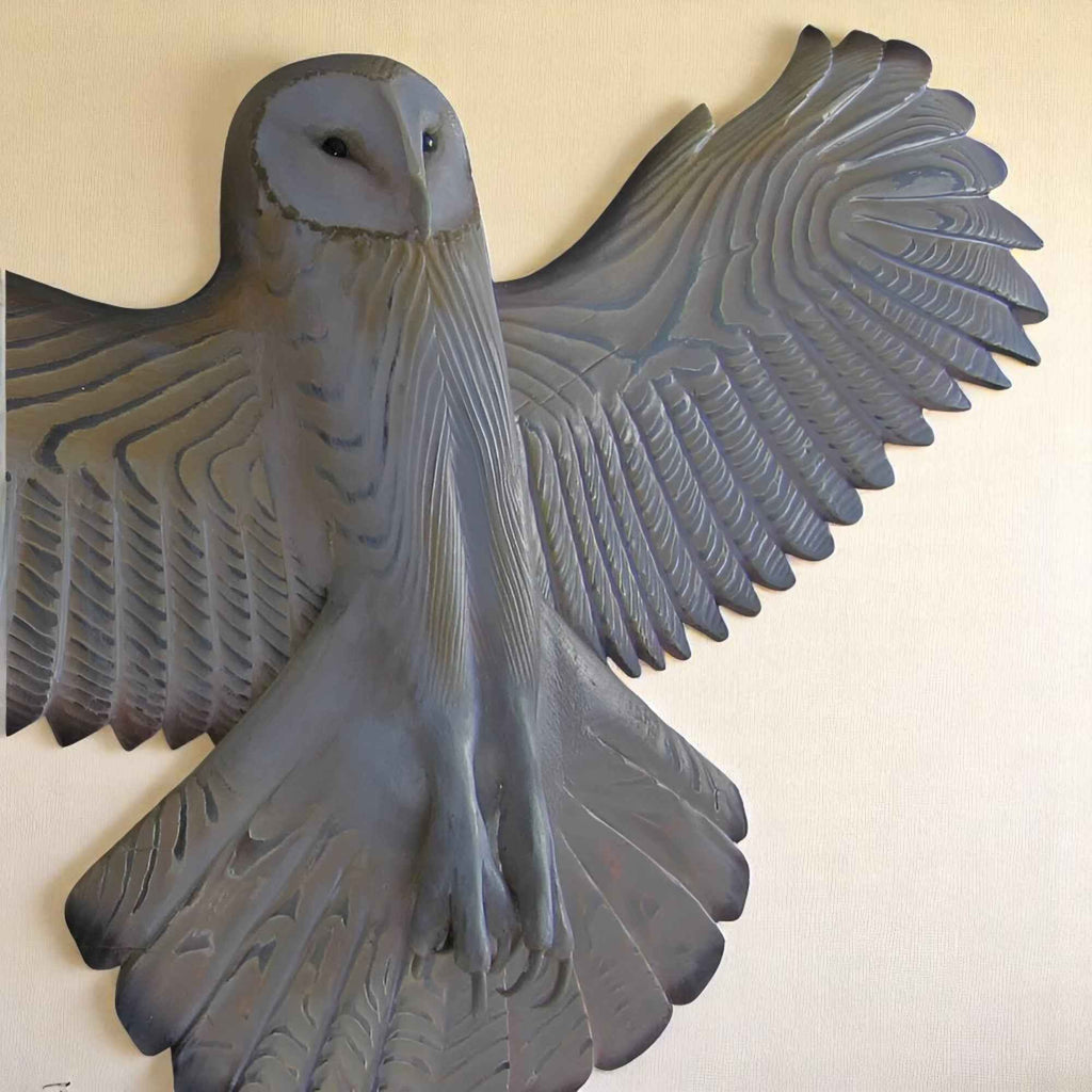 Sculptures murales : Sculpture Murale Chouette Bois Artisanale Marron pour Décoration Moderne dans de Marche Lino