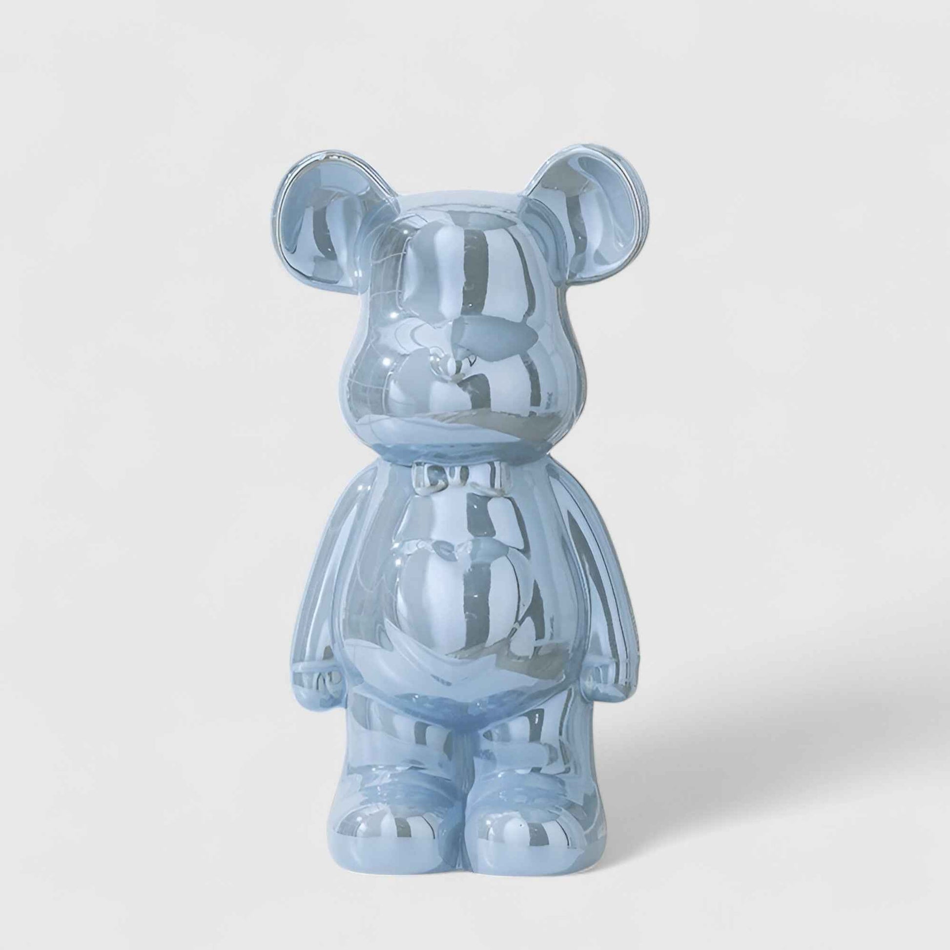 Figurines : Statuette Ours Céramique Luxe 28 cm - Décoration Élegante pour Intérieur dans Bleu clair de Marche Lino
