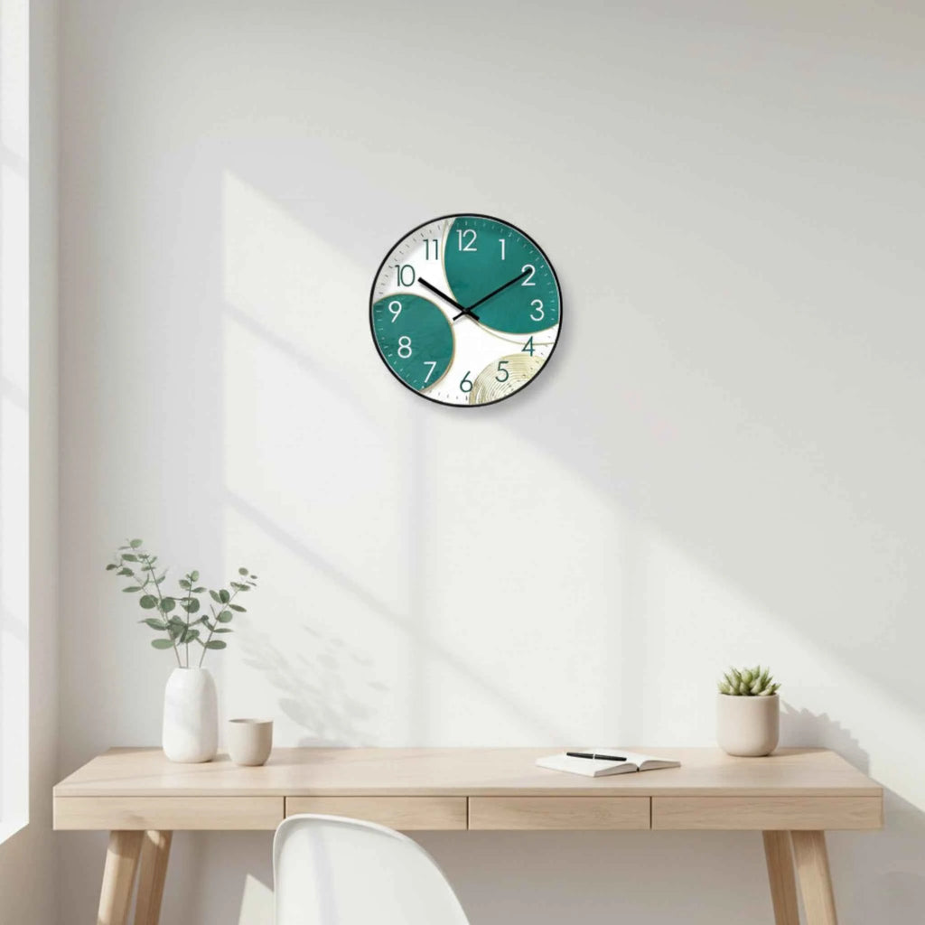 Horloge Murale Motif 9 Poissons – Quartz Analogique Silencieux – Ø30 cm