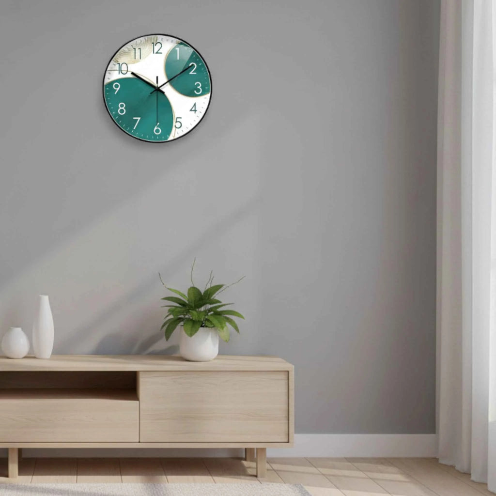 Horloge Murale Motif 9 Poissons – Quartz Analogique Silencieux – Ø30 cm