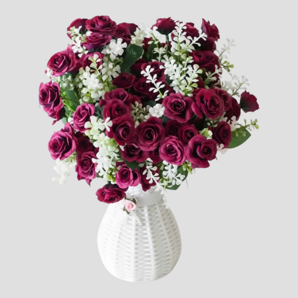 Bouquet de mini-roses artificielles