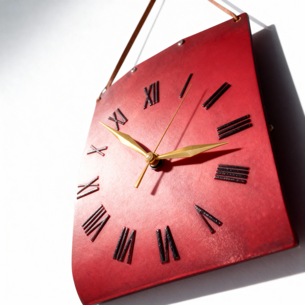 Montre Murale avec Sangle en Simili Cuir – Chiffres Romains