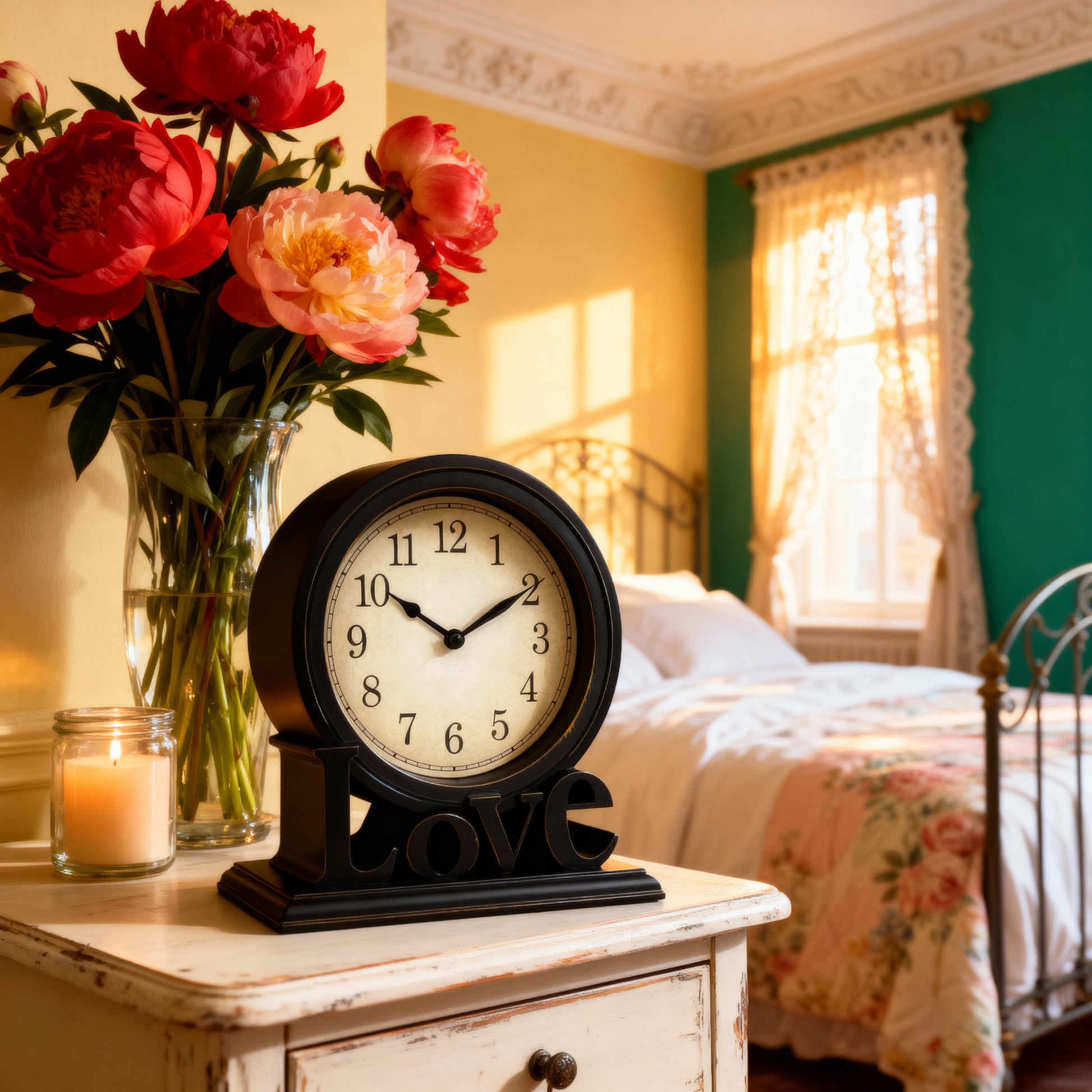 Horloge de Bureau Silencieuse – Style Vintage – 20,5 cm