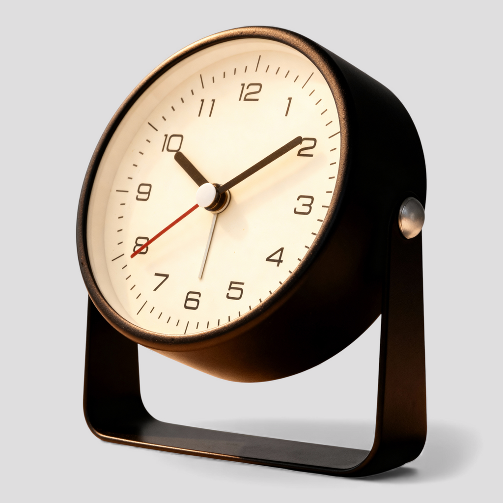 Réveil Analogique Silencieux Vintage – Noir