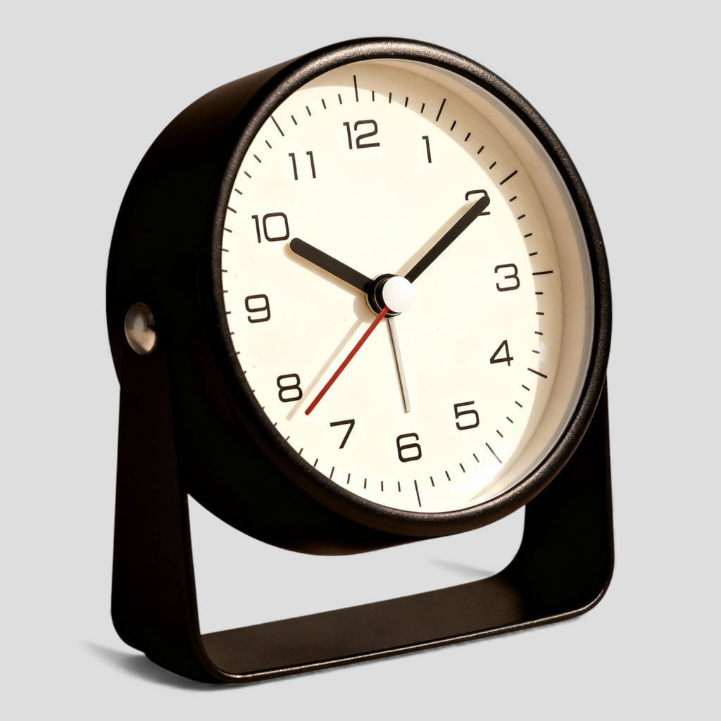 Réveil Analogique Silencieux Vintage – Noir