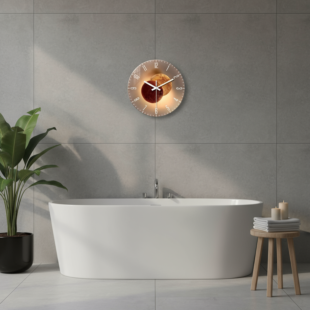 Horloge Murale en Verre Trempé – Design Élégant et Silencieux