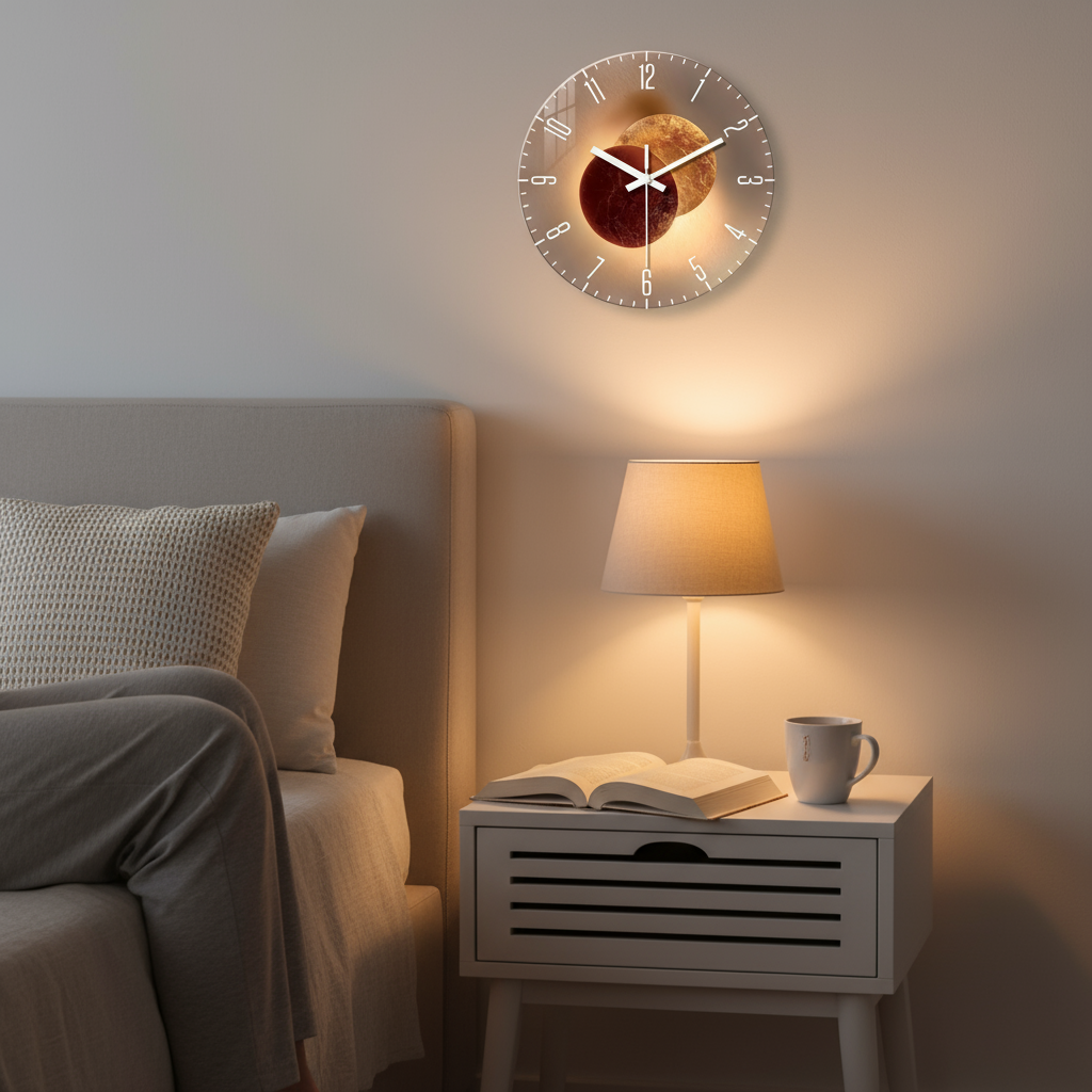 Horloge Murale en Verre Trempé – Design Élégant et Silencieux