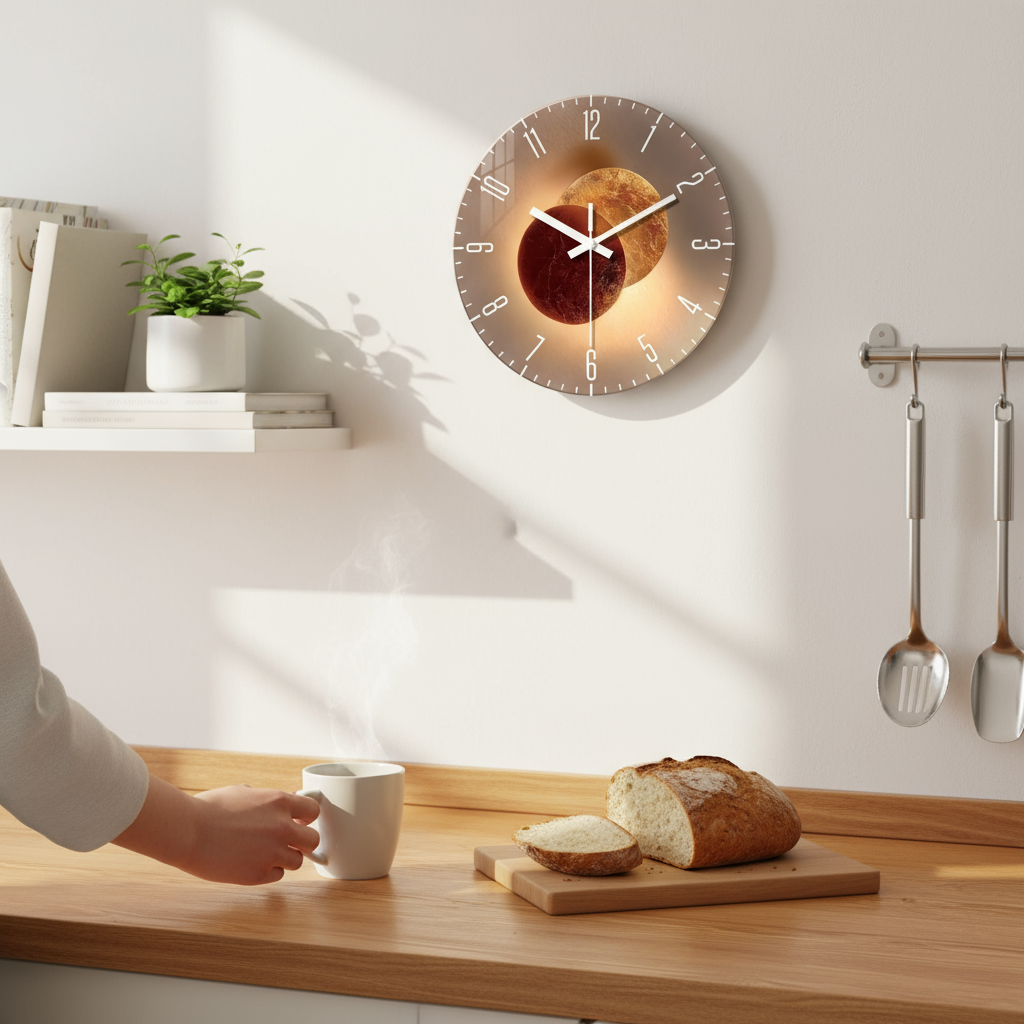 Horloge Murale en Verre Trempé – Design Élégant et Silencieux
