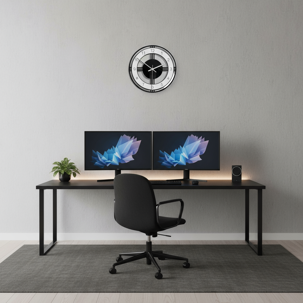 Horloge Murale Vintage – Design Noir et Blanc Élégant