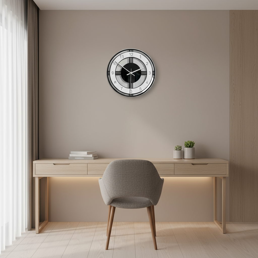 Horloge Murale Vintage – Design Noir et Blanc Élégant